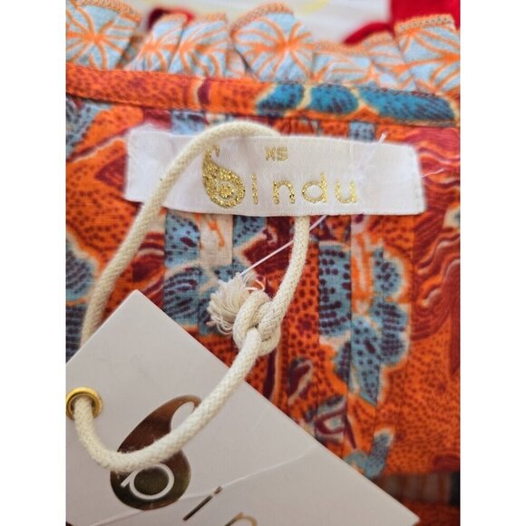 Bindu Sabrina Floral Cotton Ruffle Balloon Long Sleeves Blouse Top Shirt XS Boho - Picture 12 of 14